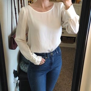 EXPRESS silky ivory blouse, size small